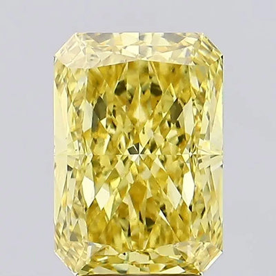 4.28ct Radiant Fancy Vivid Yellow VS1 Lab-Grown Diamond