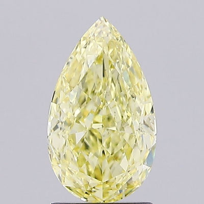 1.58ct Fancy Intense Yellow Pear Lab-Grown Diamond | IGI Certified