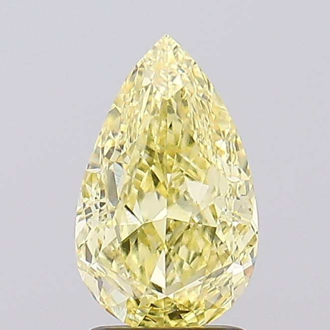 2.16ct Pear Fancy Intense Yellow VS1 Lab-Grown Diamond
