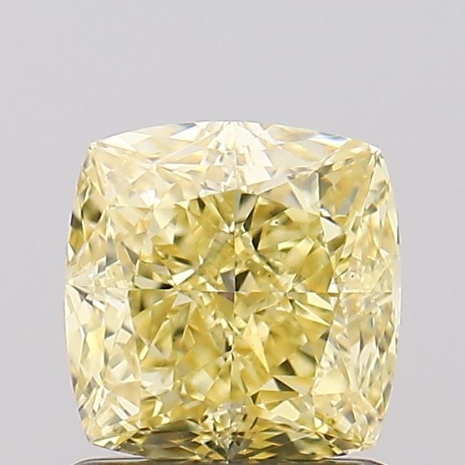 1.17ct Cushion Fancy Intense Yellow VS1 Lab-Grown Diamond