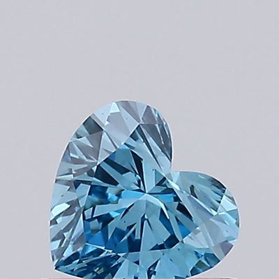 0.39ct Fancy Vivid Blue Heart Lab-Grown Diamond | IGI Certified