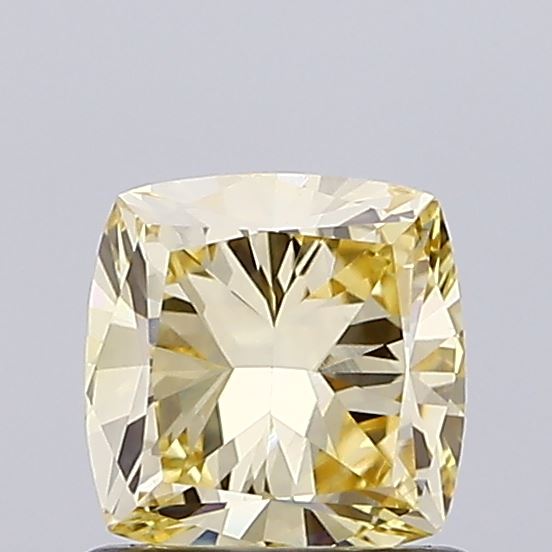 0.86ct Fancy Yellow CUSHION Lab-Grown Diamond | IGI Certified