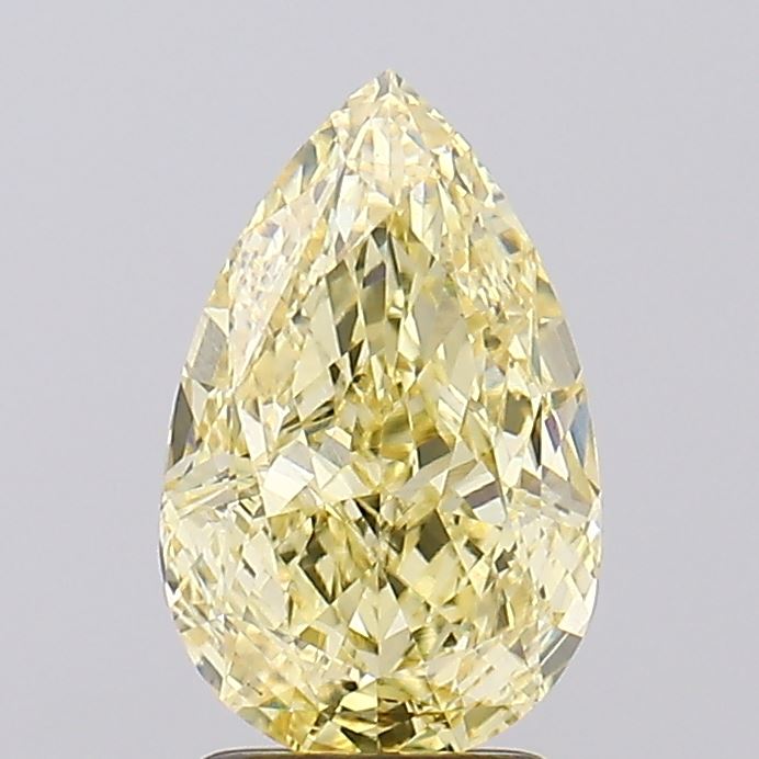 2.57ct Pear Fancy Intense Yellow VS1 Lab-Grown Diamond