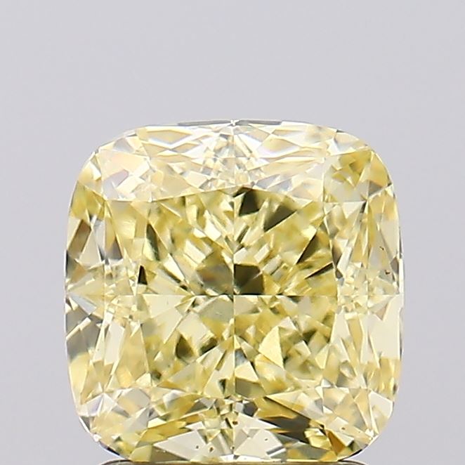2.07ct Cushion Fancy Intense Yellow VS1 Lab-Grown Diamond