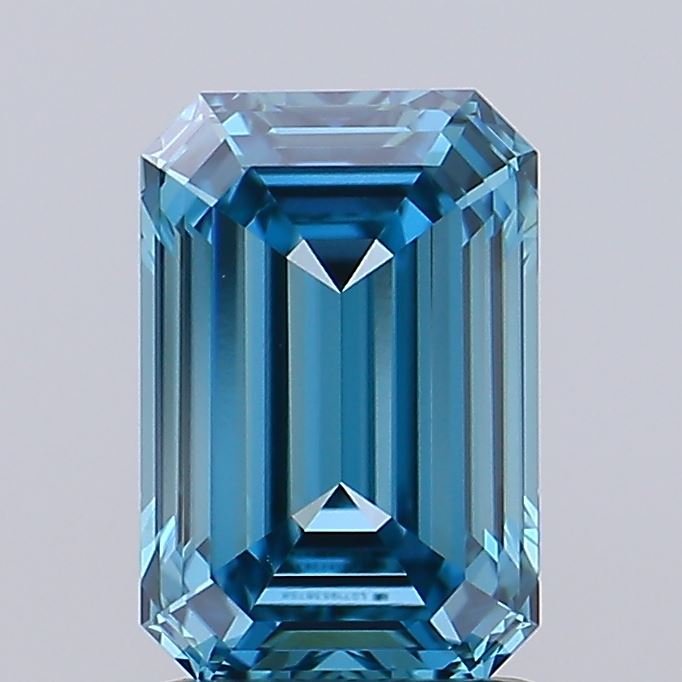 1.52ct Fancy Vivid Blue EMERALD Lab-Grown Diamond | IGI Certified