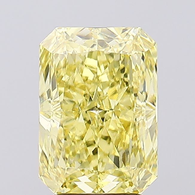 4.09ct Radiant Fancy Vivid Yellow VS1 Lab-Grown Diamond