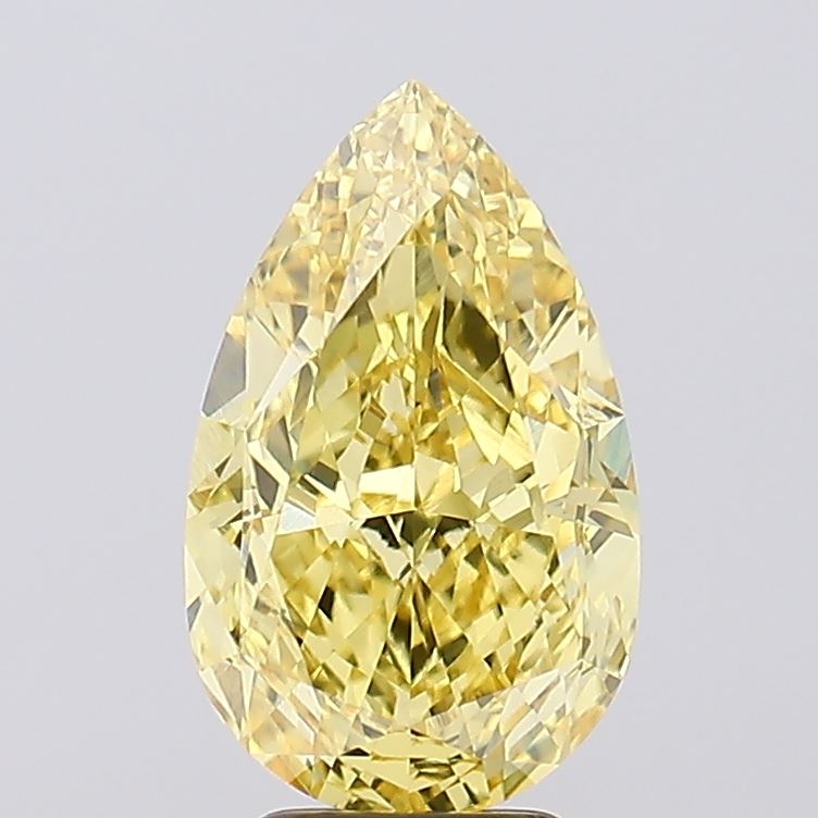 5.08ct Pear Fancy Vivid Yellow VS1 Lab-Grown Diamond