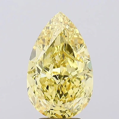 5.08ct Pear Fancy Vivid Yellow VS1 Lab-Grown Diamond