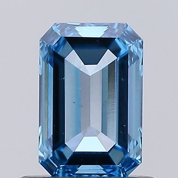0.65ct Fancy Vivid Blue EMERALD Lab-Grown Diamond | IGI Certified