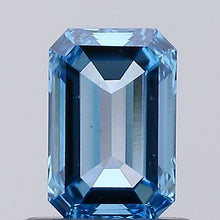 0.65ct Fancy Vivid Blue EMERALD Lab-Grown Diamond | IGI Certified