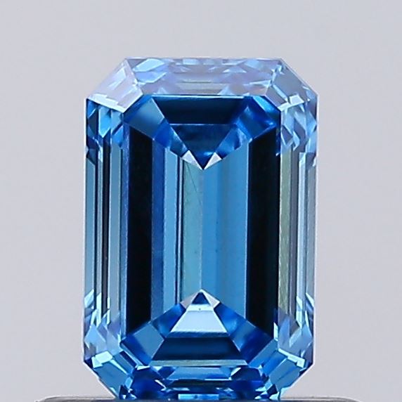 0.53ct Fancy Vivid Blue EMERALD Lab-Grown Diamond | IGI Certified