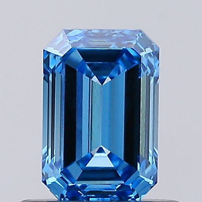 0.53ct Fancy Vivid Blue EMERALD Lab-Grown Diamond | IGI Certified
