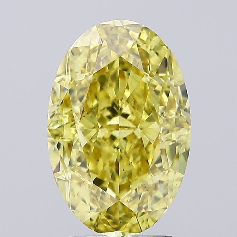 4.31ct Fancy Intense Yellow Oval Lab-Grown Diamond | IGI Certified
