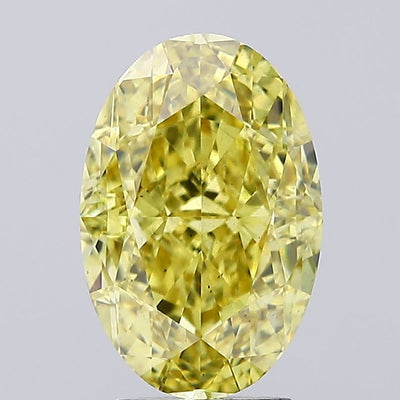 4.31ct Fancy Intense Yellow Oval Lab-Grown Diamond | IGI Certified