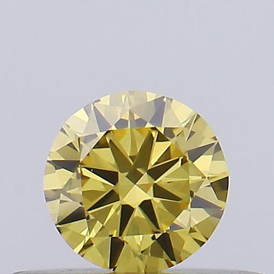 0.22ct Fancy Vivid Yellow ROUND Lab-Grown Diamond | IGI Certified