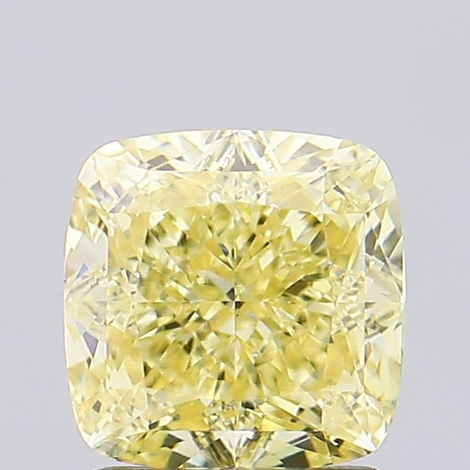 1.72ct Cushion Fancy Yellow VS1 Lab-Grown Diamond