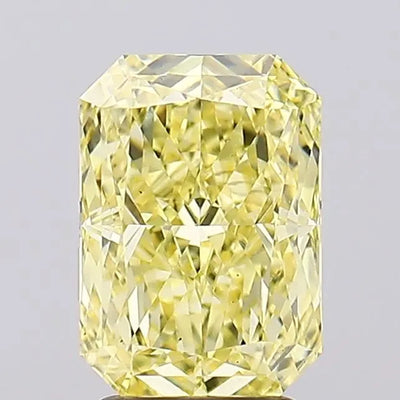 3.12ct Radiant Fancy Intense Yellow VS1 Lab-Grown Diamond