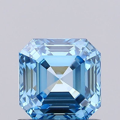 0.72ct Fancy Vivid Blue Asscher Lab-Grown Diamond | IGI Certified