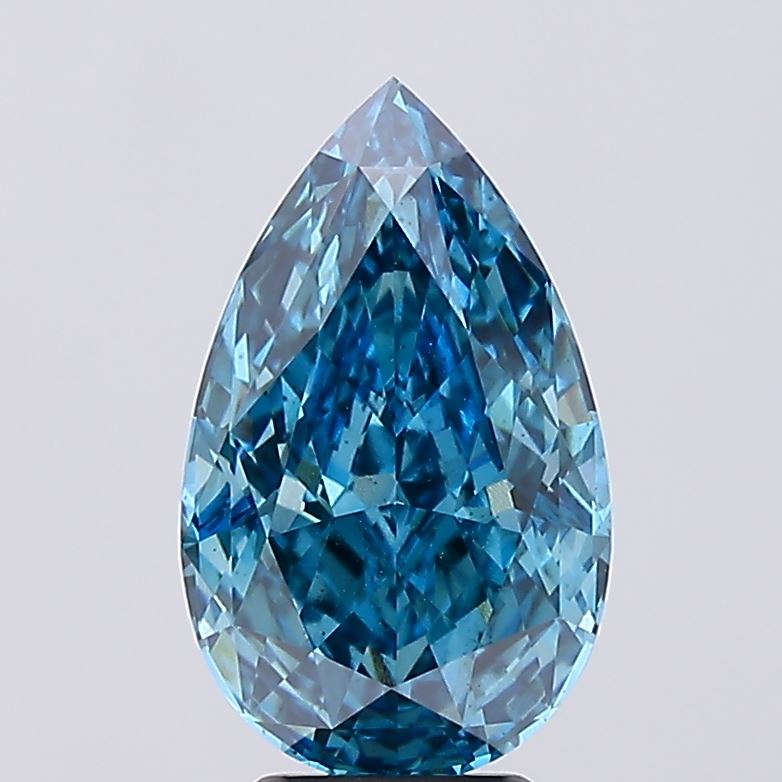 5.00ct Pear Fancy Vivid Blue VS2 Lab-Grown Diamond