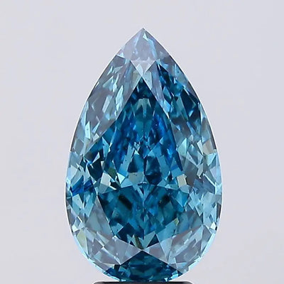 5.00ct Pear Fancy Vivid Blue VS2 Lab-Grown Diamond