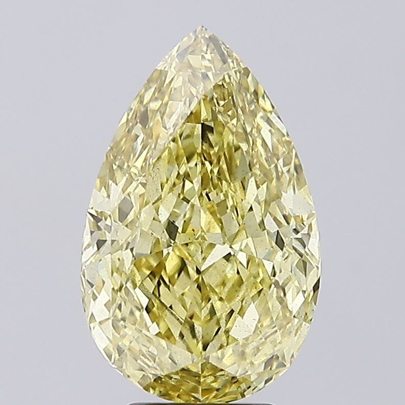 5.58ct Fancy Intense Yellow Pear Lab-Grown Diamond | IGI Certified