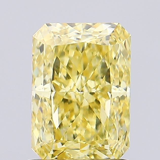 1.37ct Radiant Fancy Intense Yellow VVS2 Lab-Grown Diamond