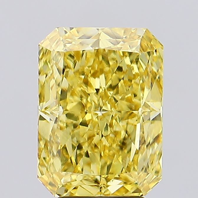 4.69ct Radiant Fancy Vivid Yellow VS2 Lab-Grown Diamond