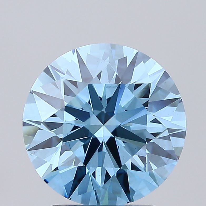 2.49ct Fancy Vivid Blue ROUND Lab-Grown Diamond | IGI Certified