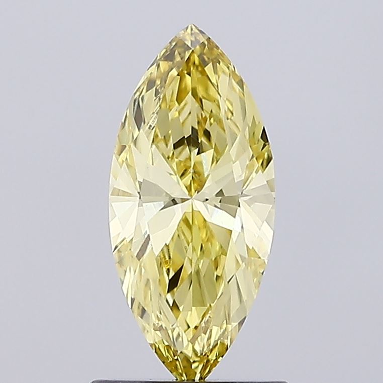 0.86ct Fancy Intense Yellow Marquise Lab-Grown Diamond | IGI Certified