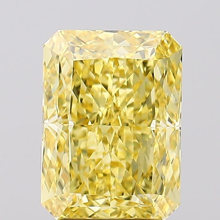 3.45ct Radiant Fancy Vivid Yellow VS1 Lab-Grown Diamond