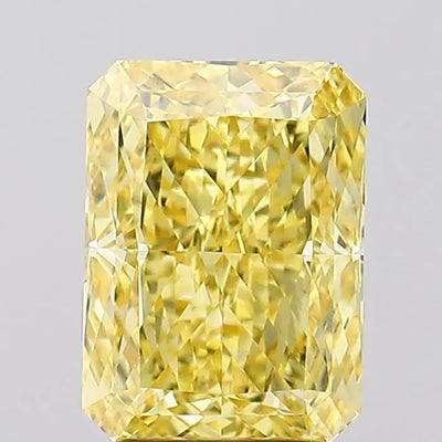 3.45ct Radiant Fancy Vivid Yellow VS1 Lab-Grown Diamond