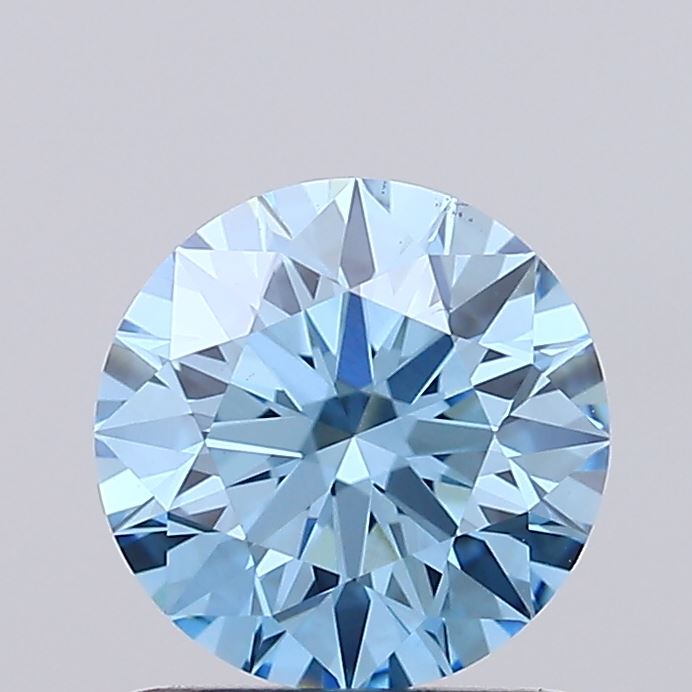 1.1ct Fancy Vivid Blue ROUND Lab-Grown Diamond | IGI Certified