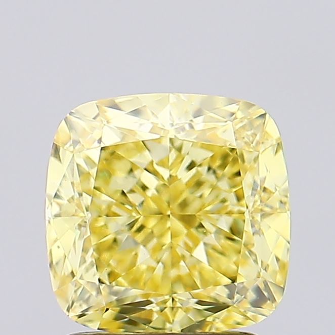 2.32ct Cushion Fancy Intense Yellow VS1 Lab-Grown Diamond