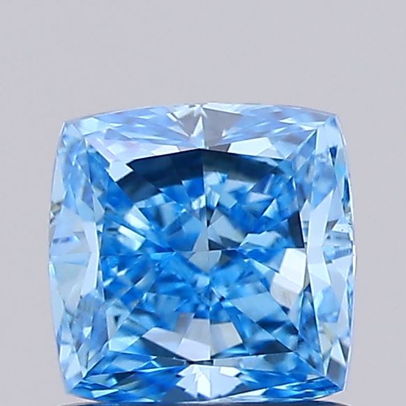 0.99ct Fancy Vivid Blue CUSHION Lab-Grown Diamond | IGI Certified