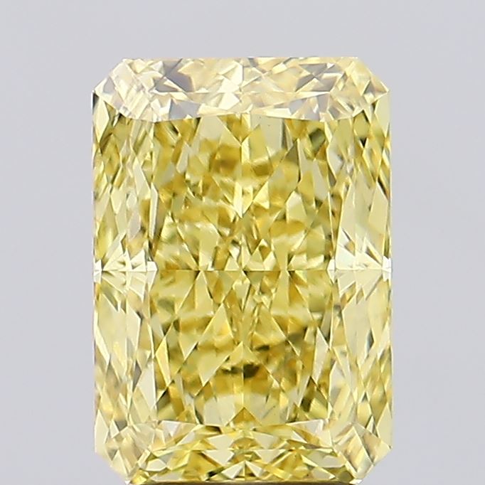 4.32ct Radiant Fancy Intense Yellow VS2 Lab-Grown Diamond