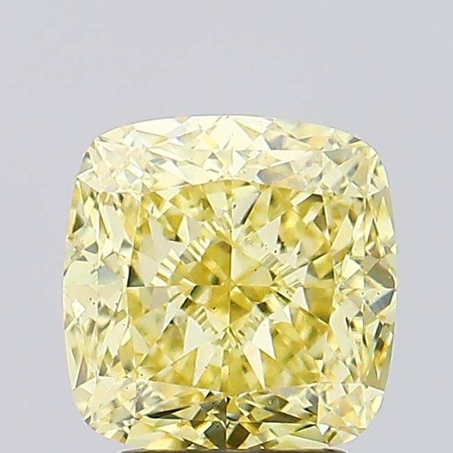 3.23ct Cushion Fancy Intense Yellow VS2 Lab-Grown Diamond