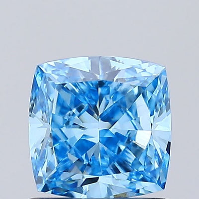 1.02ct Fancy Vivid Blue CUSHION Lab-Grown Diamond | IGI Certified