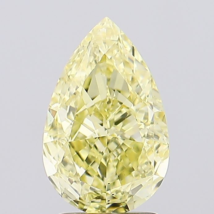 2.60ct Pear Fancy Vivid Yellow VS1 Lab-Grown Diamond