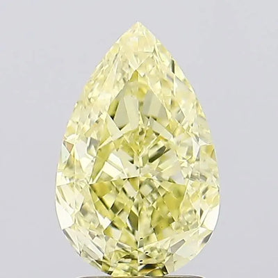 2.60ct Pear Fancy Vivid Yellow VS1 Lab-Grown Diamond