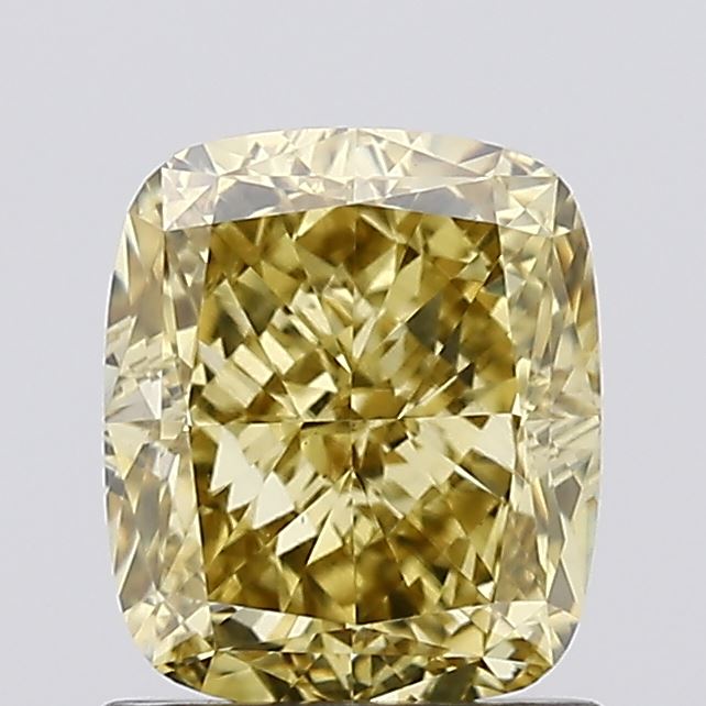 1.30ct Cushion Fancy Vivid Greyish Yellow VS1 Lab-Grown Diamond