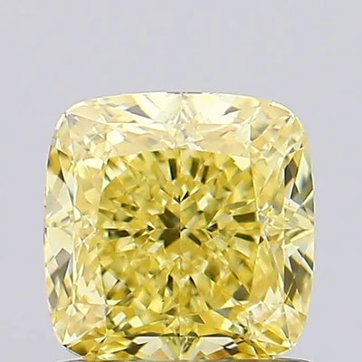 1.15ct Cushion Fancy Intense Yellow VS1 Lab-Grown Diamond