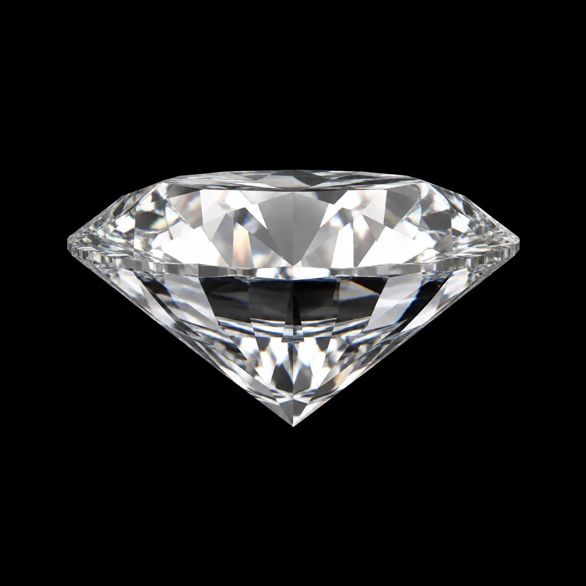 Side profile of a round brilliant diamond